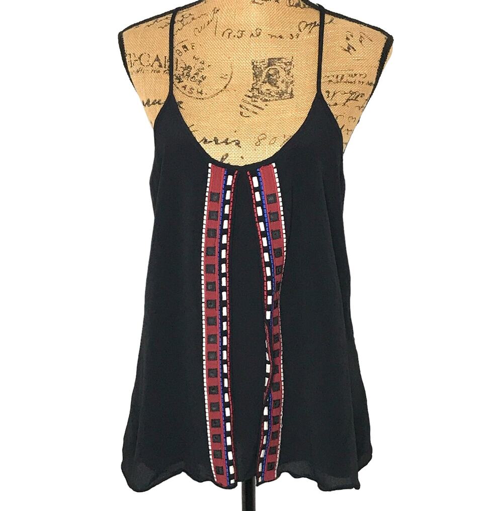 Plenty by Tracy Reese Size Medium Black Racerback Tank Spaghetti Straps